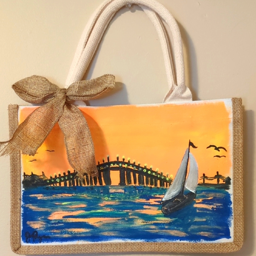 Canvas Tote Seaside Heights Bridge